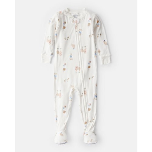 Baby Dog Print 2-Way Zip PurelySoft Sleep & Play Pajamas Pajamas - White - Carter's | Carter's