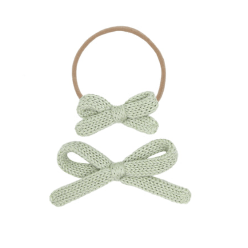 Sweater Bow - Sage Knit Headband