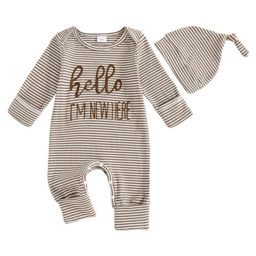 MERSARIPHY Newborn Baby Boy Girl Clothes Hi I'm New Here Coming Home From Hospital Outfits Gender Neutral One Piece Romper