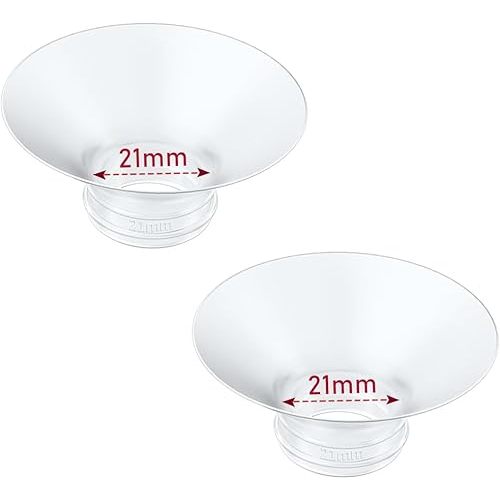 Flange Insert 2PCS 21mm Compatible with Momcozy M9/M6/M5/S12 Pro/V1 Pro/V2 pro, Spectra/Medela/Elvie/NCVI/TSRETE/eufy/Lansinoh/Paruu/MomMed Breast Pump 24mm Shields/Flanges (2pcs-21mm)
