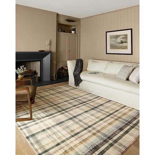 Loloi Chris Loves Julia Humphrey Collection HUM-02 Ivory/Multi 7'-3'' x 9'-3'' .38" Pile Height, Area Rug feat. CloudPile