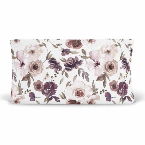 Demis Dusty Purple Floral Changing Pad Cover