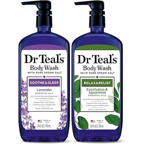 Dr Teal's Body Wash with Pure Epsom Salt, Lavender & Eucalyptus, 24 fl oz (Pack of 2)