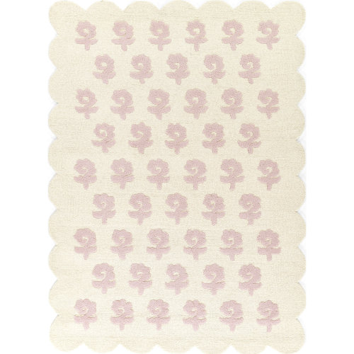 Birch Lane™ Alcona Hand Tufted Wool Floral Pink Area Rug | Birch Lane