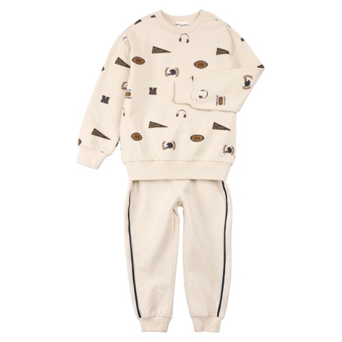 Varsity Print Crewneck & Joggers Set, 6MPick up today