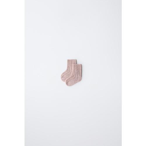 RIBBED KNIT SOCKS - Light pink | ZARA United States