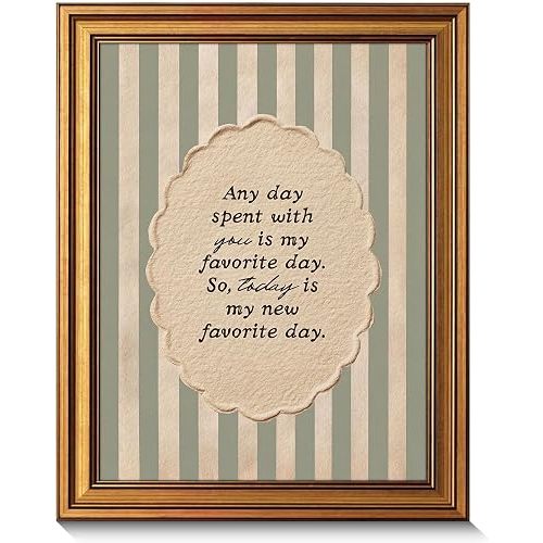 Vintage Gold Framed Nursery Canvas Wall Art Inspirational Quotes Wall Art