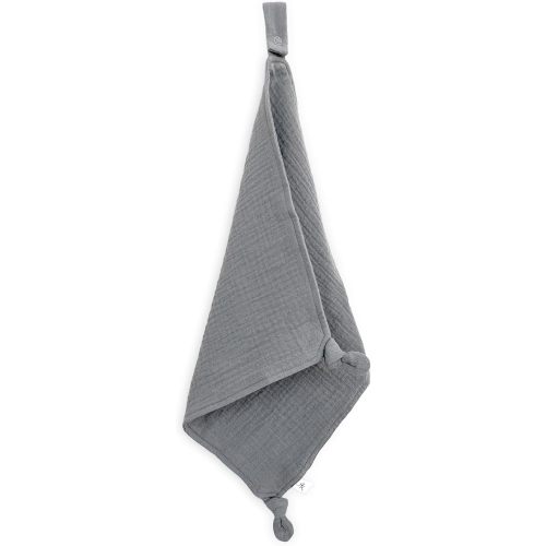 Ryan & Rose Cutie Lovey - Soft 100% Organic Cotton Muslin with Attachable Snap Closure - Loveys for Babies Newborn Baby Lovey Security Blankets for Babies Baby Blanket (Knot Smoke)