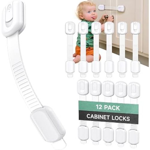 Infinno Cabinet Locks for Baby Proofing, Child Safety Latches, 12 Pack