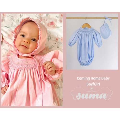 Coming Home  Baby Girl / Boy Gown,  Smocked Newborn Outfit, Baby Shower Gift, Coming Home  Baby Hospital Outfit First Photoshoot Outfit Baby
