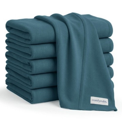 Comfy Cubs Baby Burp Cloths Set Pack of 6 - Large, 6-Layer, Ultra Absorbent Soft 100% Cotton for Infants - Neptune