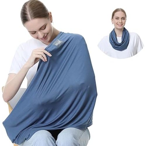 Baby Nursing Cover Breastfeeding Scarf | Soft Fabric (Blue)