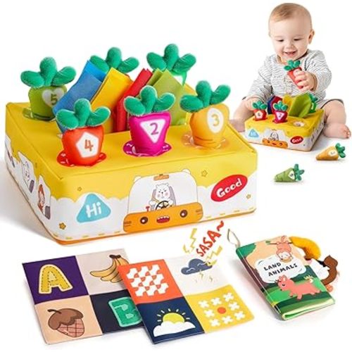 Baby Tissue Box Toy for 6 Months Old, Baby Toys 6-12 Months, Montessori 7 8 9 Month Babies Toys, Crinkle Infant Sensory Box, Gifts for 6 7 8 9 12 Months, Early Learning Boy Girl Gifts