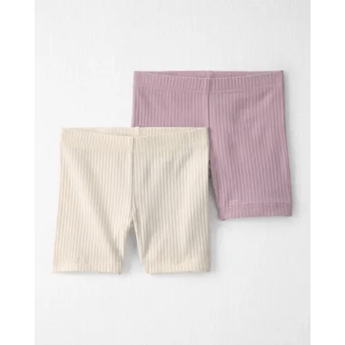 Toddler Girl 2-Pack Organic Cotton Ribbed Pedal Shorts - Little Planet | Carter's