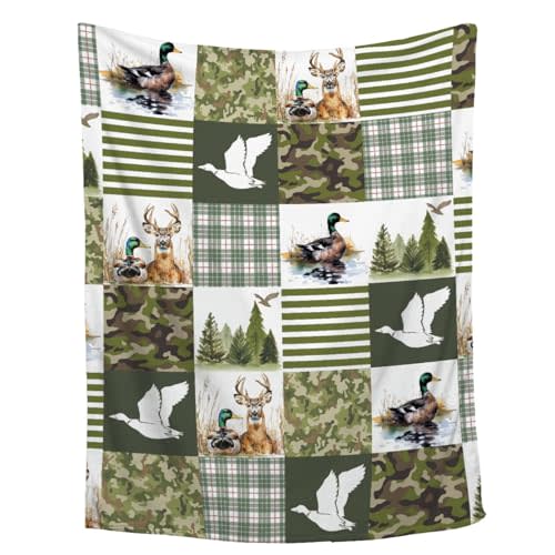 Wild Duck Mallard Throw Blanket, Ultra Soft Flannel Home Decor for Bed Couch Living Room, Duck Lover Gifts, 40"x50" Kids/Throw Size