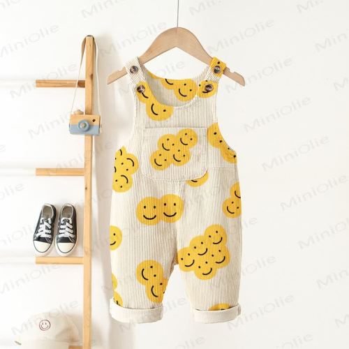 Baby Toddler Smiley Apricot Overalls