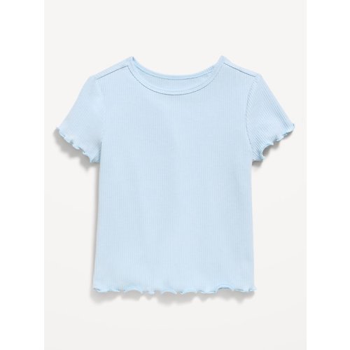 Short-Sleeve Lettuce-Edge T-Shirt for Toddler Girls