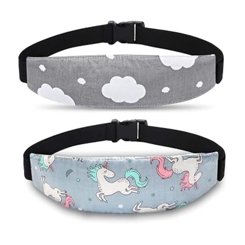 Baby Carseat Head Support,Car seat Straps Pillow Support Ban,Stroller Neck Relief Strap Headrest,Slumber Sling Sleep Positioner for Toddler Infants Child Children Kids(Gery)