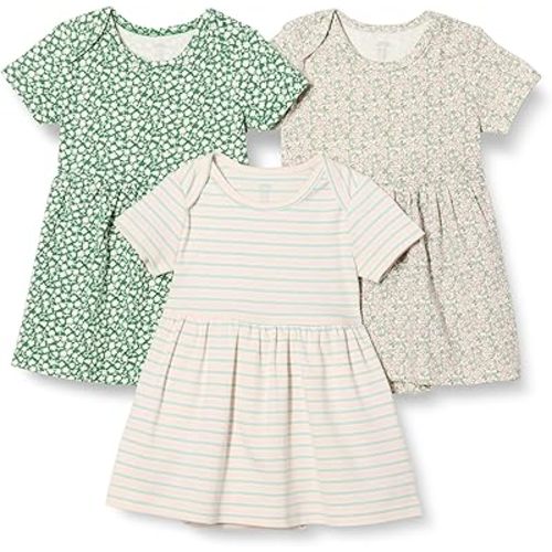 Amazon Essentials Baby Girls' Short Sleeve Bodysuit Dress, Everyday Dresses, Pack of 3