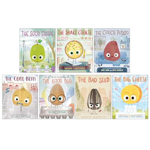 The Food Group Series 7 Books Collection Set By Jory John(The Bad Seed, The Good Egg, The Cool Bean, The Couch Potato, The Smart Cookie, The Sour Grape & The Big Cheese)