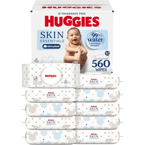 Huggies Skin Essentials Baby Wipes, 99% Water, 10 Packs, 560 Wipes