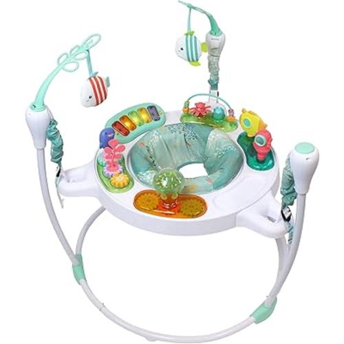 Infantino Magic Motion Activity Jumper, Under The Sea Baby Jumper with 360° Seat, Removable Piano, Lights & Music, Adjustable Height Activity Center, Motor Skills and Sensory Play, Ages 4+ Months