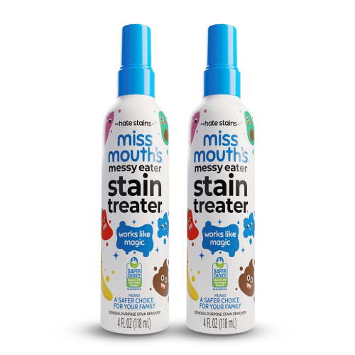 Miss Mouth's Messy Eater Stain Treater Spray for Baby & Kids – 4 fl oz. 2 pk – Newborn & Baby Essentials – Stain Remover for Food, Grease, Coffee & More – Gentle on Laundry, Fabric & Underwear