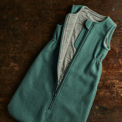 (0-6 Months) Baby Boiled Merino Wool Sleeping Bag - Eucalyptus