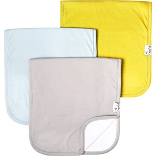 Copper Pearl Premium Baby Burp Cloths - 3-Pack Large Cotton Burp Cloths, Extra Soft Spit Up Rags with 3 Absorbent Layers, Perfect for Baby Boy and Baby Girl Gifts (21" x 10" Size, Stone Set)