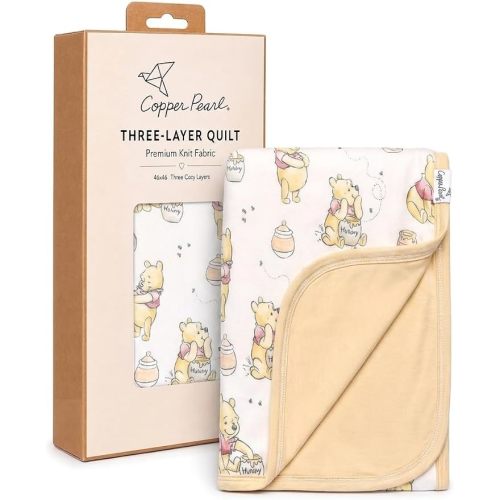 Copper Pearl Jumbo 3-Layer Baby Blanket: Soft Baby Quilts for Boys and Girls | Breathable, Cozy, Toddler Blanket | Baby Quilt for Newborns | 46x46 Premium Polyester/Rayon | Hunny