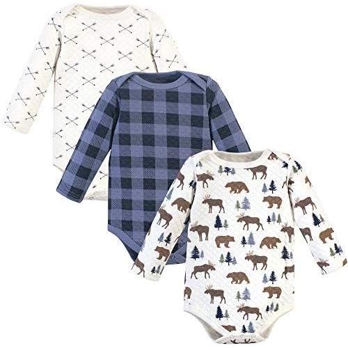 Hudson Baby unisex-baby Quilted Long Sleeve Cotton Bodysuits
