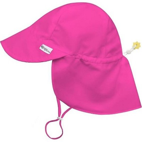 Green Sprouts Baby/Toddler UPF 50+ Eco Flap Hat - Safety Pink - 0/6 Months