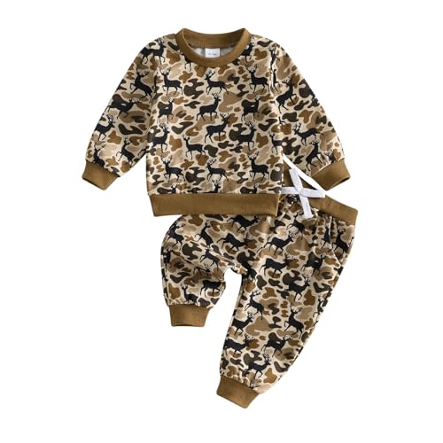 Socutebabe Baby Boy Fall Winter Clothes Dinosaur Long Sleeve Shirts Pants | Toddler Baby Boy Clothes Infant Dinosaur Outfits Dinosaur Long Sleeve Crewneck Sweatshirts Jogger Pants 6M 12M 18M 24M 2T3T4T