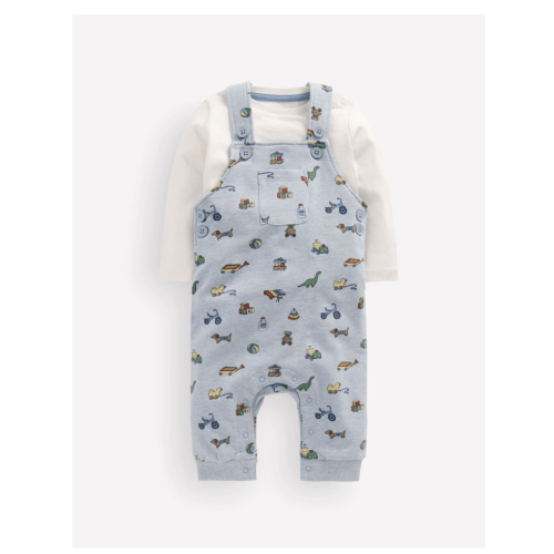 Jersey Dungarees Set
Blue Marl Playroom Print