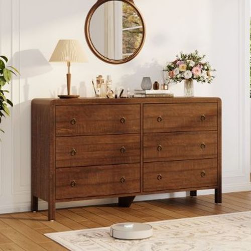 COZONY 6/7 Drawer Dresser for Bedroom,Wood Chest of Drawers with Metal Handles, Storage Organizer Dresser for Living Room & TV Stand Use