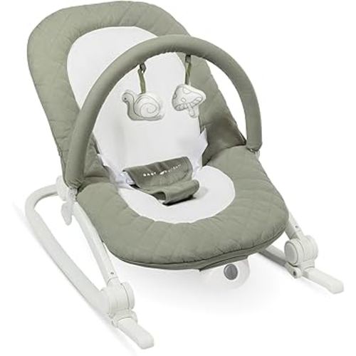 Baby Delight Aura | Deluxe Portable Rocker & Seat for Infants | Soothing Vibration & Sounds | Baby Rocker | Quilted Organic Sage