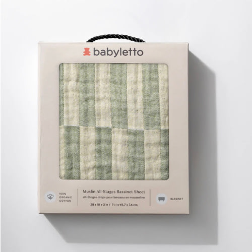 Babyletto All-Stages Bassinet Sheet in GOTS Certified Organic Muslin Cotton