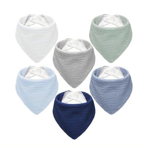 NISXABEBE Muslin Baby Bibs,Soft Triangular Baby Bandana Drool Bibs for Baby Boy Girl,Solid Colors Bib for Drooling Teething