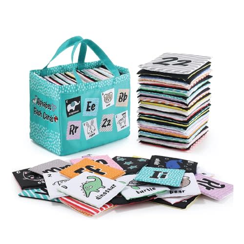 The Peanutshell Baby Soft Alphabet Flash Cards - Cloth ABC Book for Babies & Toddlers, 26 Fabric Tiles, Infant to 36 Months Baby Books With Bag