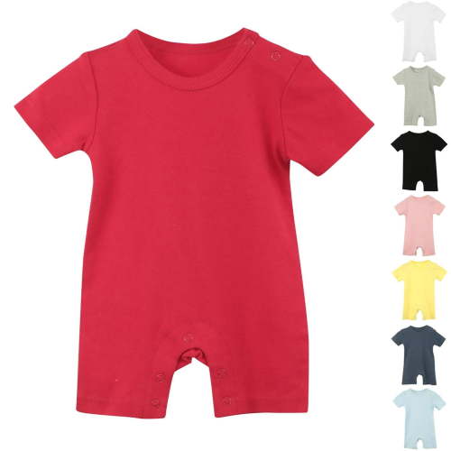 QNANSPI Baby Short Sleeve Romper Cotton Bodysuit Snap Closure Infant Onesie for Unisex Boys Girls 0-24 Months