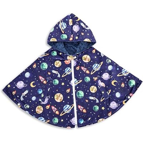 Pea Pod Baby Car Seat Poncho Coat with Hood Design,Double Layer Warm with Minky Dot Fabric