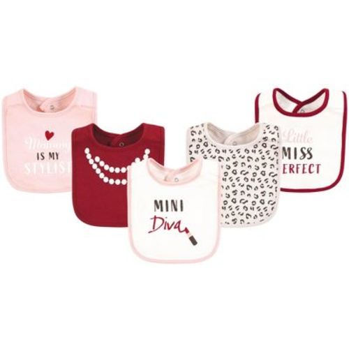 Hudson Baby Infant Girl Cotton Bibs, Mini Diva, One Size