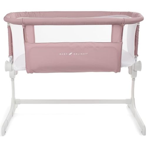 Baby Delight Beside Me Dreamer Bassinet | Bedside Sleeper | 6-Position Height Adjustment | Charcoal Tweed