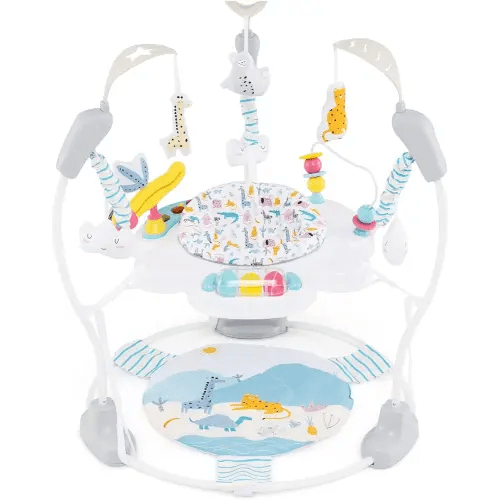 INFANS Baby Activity Center, 3 in 1 Play Center Jumpers and Bouncers with Music, Lights, Interactive Toys, 360°Rotating Seat, 3 Adjustable Heights, Exersaucer Learning Toys for Baby 6-12 Months (Blue)