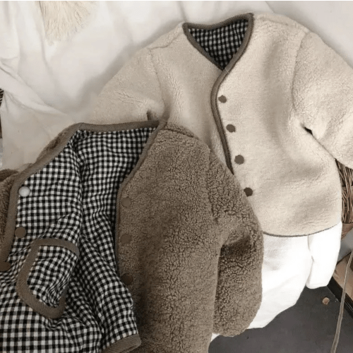 Baby Toddler Plaid Reversible Fleece Jacket