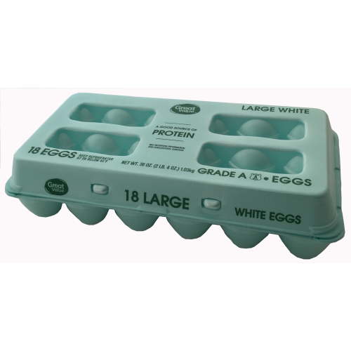 Great Value Large White Eggs, 18 Count