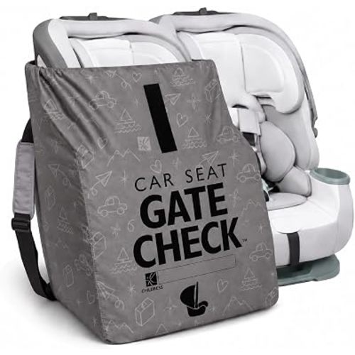 J.L. Childress Gate Check Travel Bag & Backpack for Car Seats, Deluxe, Grey