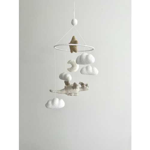 Handmade dragon baby mobile, crochet dragon nursery, Baby shower gift