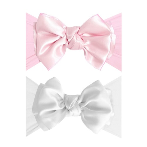 2-Pack Fab Bow Satin Headbands