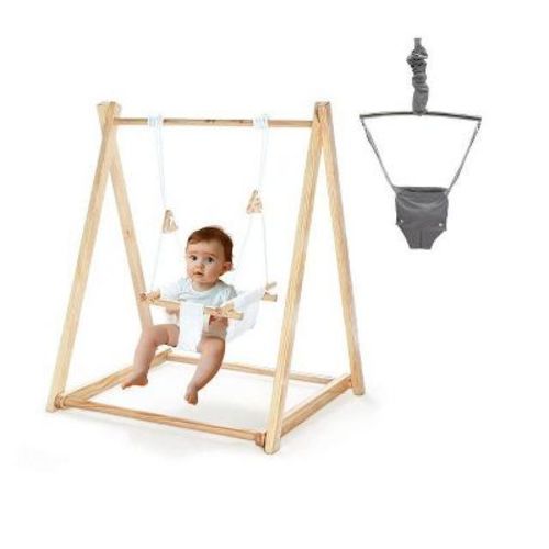 Karl Home 36.6 In. Foldable Swing Set With Stand Premium Montessori For Baby And Toddler